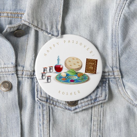 Happy Passover Plate Kosher Pesach Button (Beispiel)