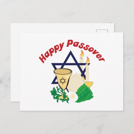 Happy Passover Postkarte (Vorne/Hinten)