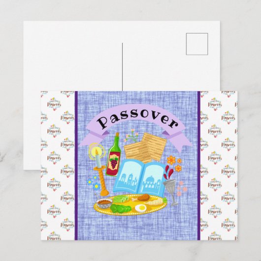 Happy Passover Postkarte (Vorne/Hinten)