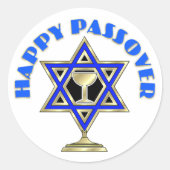 Happy Passover Runder Aufkleber (Vorderseite)