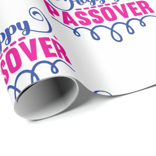 Happy Passover Script Geschenkpapier (Rolleneckpunkt)