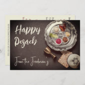 Happy Passover | Seder Pesach Einladung (Vorne/Hinten)