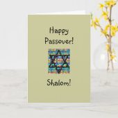 Happy Passover!-Shalom-Star of David Karte (Gelbe Blume)