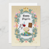 Happy Passover Spring Pesach Seder Feiertagskarte (Vorne/Hinten)