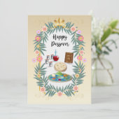 Happy Passover Spring Pesach Seder Feiertagskarte (Stehend Vorderseite)