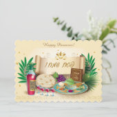 Happy Passover Spring Pesach Sever Vintag Einladung (Stehend Vorderseite)