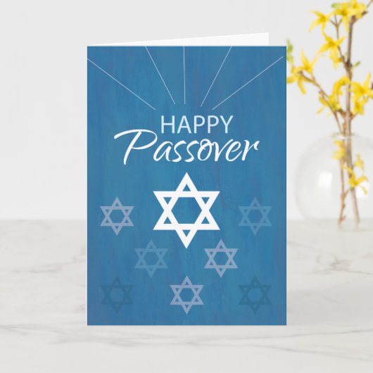 Happy Passover Star von David on Blue Karte (Gelbe Blume)