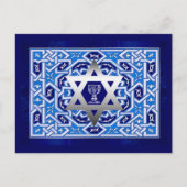 Happy Passover Star von David und Kiddush Postkarte (Vorderseite)