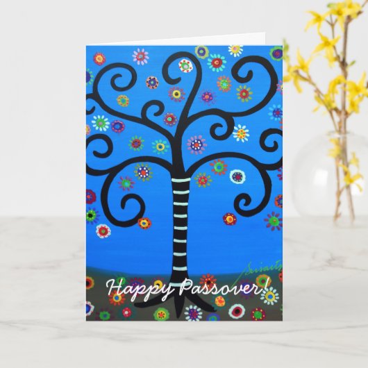 Happy Passover Tree of Life Karte (Gelbe Blume)