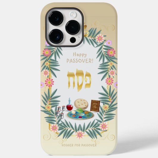 Happy Passover Vintager Blumenrahmen Case-Mate iPhone Hülle (Rückseite)
