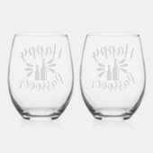 Happy Passover Weinglas Ohne Stiel (Rückseite)