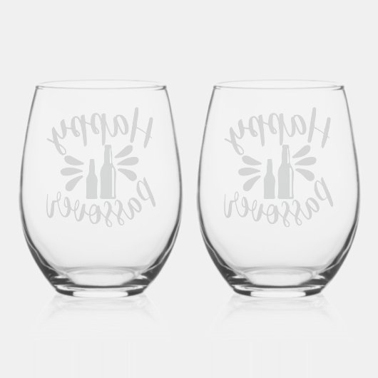 Happy Passover Weinglas Ohne Stiel (Rückseite)