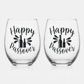 Happy Passover Weinglas Ohne Stiel (Vorderseite)