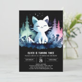 Happy Pastel Cat Birthday Einladung (Stehend Vorderseite)