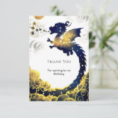 Happy Pastel Dragon Birthday Dankeskarte (Stehend Vorderseite)