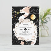 Happy Pastel Dragon Birthday Einladung (Stehend Vorderseite)