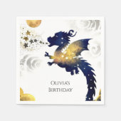 Happy Pastel Dragon Birthday Serviette (Vorderseite)