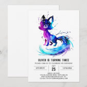 Happy Pastel Fox Digital Boy Geburtstag Einladung (Vorne/Hinten)