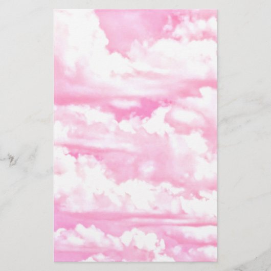 Happy Pastel Pink Clouds Briefpapier (Vorderseite)
