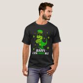 Happy Pat Rex Day Dinosaur Ireland Shamrock St Pat T-Shirt (Vorne ganz)