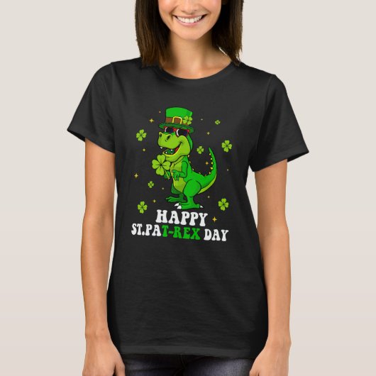 Happy Pat Rex Day Dinosaur Ireland Shamrock St Pat T-Shirt (Vorderseite)