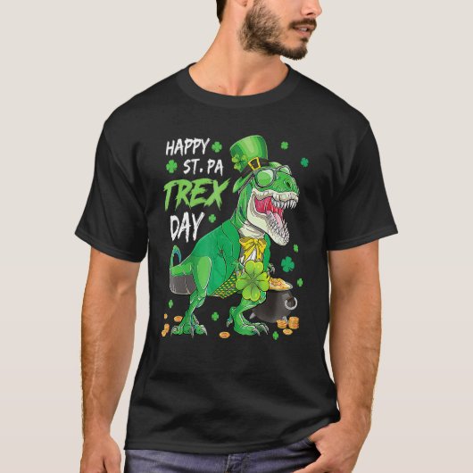 Happy Pat Rex Day Dinosaur T Rex St Patrick's Day T-Shirt (Vorderseite)