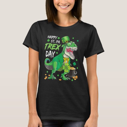 Happy Pat Rex Day Dinosaur T Rex St Patrick's Day  T-Shirt (Vorderseite)