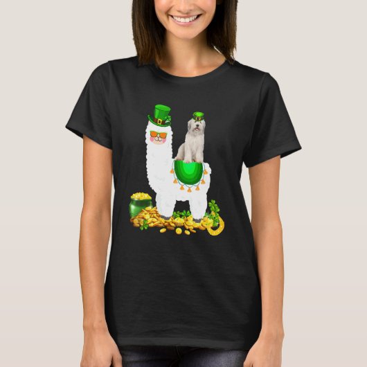 Happy Patrick S Day Leprechaun Bartded Collie Ridi T-Shirt (Vorderseite)