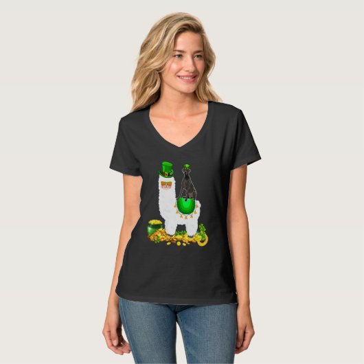 Happy Patrick S Day Leprechaun Great Dane Riding L T-Shirt (Vorderseite Vollansicht)