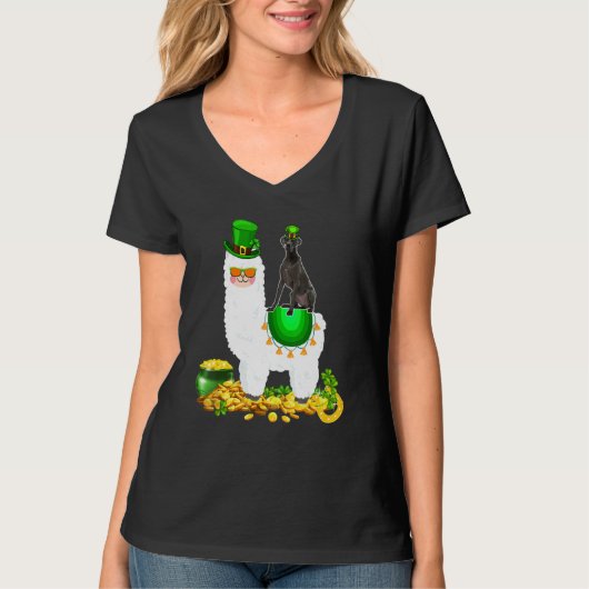 Happy Patrick S Day Leprechaun Great Dane Riding L T-Shirt (Vorderseite)
