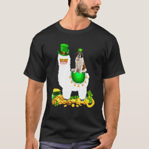 Happy Patrick S Day Leprechaun St Bernard Riding T-Shirt
