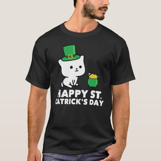 Happy Patrick S Day Niedlich Cat Cat Matching T-Sh T-Shirt (Vorderseite)