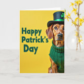 Happy Patricks Day Dog Card Karte (Gelbe Blume)