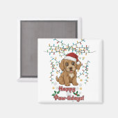 Happy Paw-lidays Christmas Cockapoo Magnet (Vorderseite/Rückseite)
