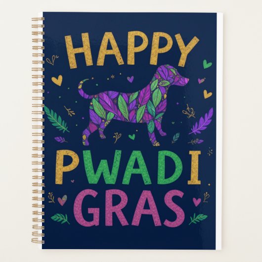 Happy pawdi Mardi gras Planer (Vorderseite)