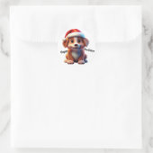 Happy Pawliday Runder Aufkleber (Tasche)