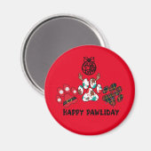 Happy Pawliday - Weihnachts-Weihnachtsmagnet Magnet (Vorderseite/Rückseite)