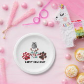 Happy Pawliday - Weihnachts-Weihnachtszeitung Plak Pappteller (Party)