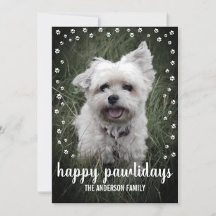 Happy Pawlidays 1 Foto Moderne Elegante Dog Holida Feiertagskarte