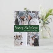 Happy Pawlidays 3 Foto Feiertagskarte (Stehend Vorderseite)