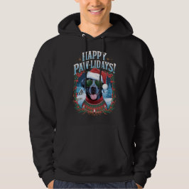 Happy Pawlidays Black Labrador Dog Weihnachtsspass Hoodie