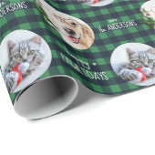 Happy Pawlidays Buffalo Kariertes Custom Cat Dog F Geschenkpapier (Rolleneckpunkt)