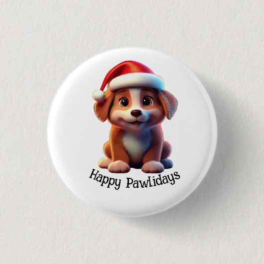 Happy Pawlidays Button (Vorderseite)