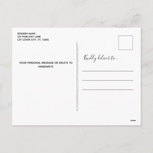 Happy PAWlidays Cat Lover Pet Foto Weihnachten (Rückseite)