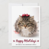 Happy PAWlidays Cat Lover Pet Foto Weihnachten (Vorderseite)