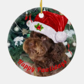Happy Pawlidays Ceramic Ornament (Hinten)