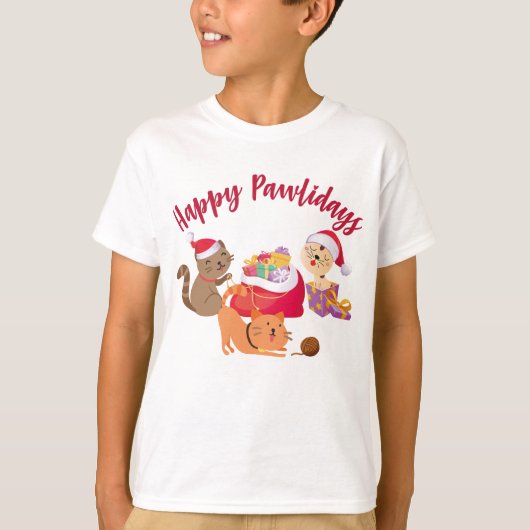 Happy Pawlidays Christmas Cats Party T-Shirt