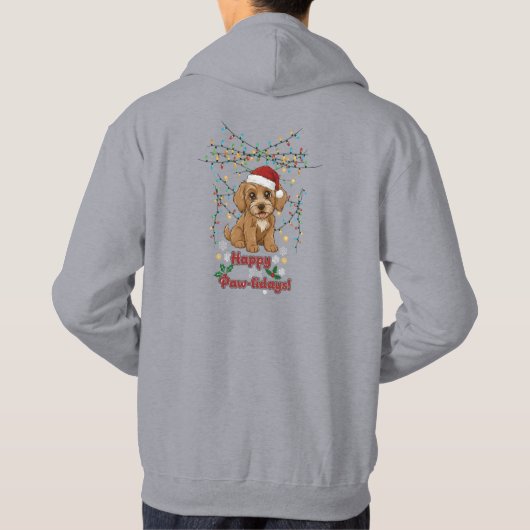 Happy Pawlidays Christmas Cockapoo T-Shirt Hoodie (Rückseite)