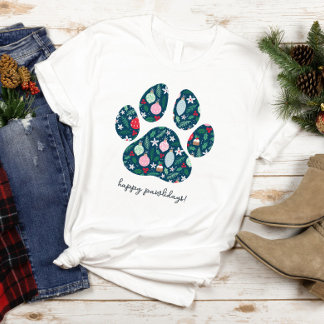 Happy Pawlidays Christmas Dog Lover Tshirt