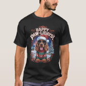 Happy Pawlidays Cocker Spaniel Weihnachts Hund Fun T-Shirt (Vorderseite)